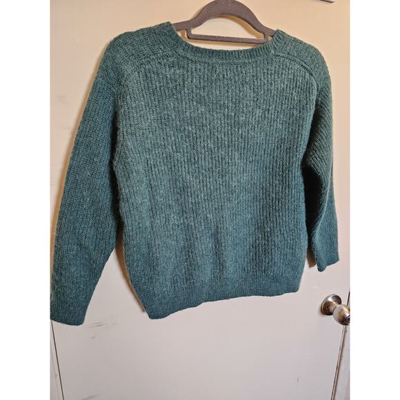 Marine Layer Sweater Green Wool Blend Crew Neck Knit Pullover Small **FLAW** - Picture 4 of 9